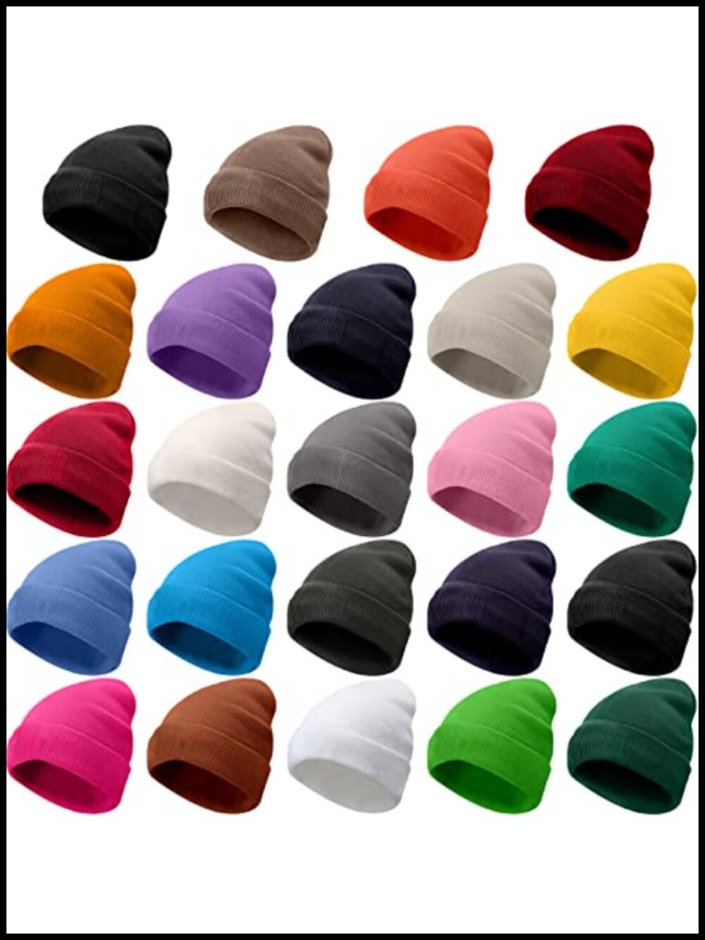 Knit Beanie Warm Winter Hat Cozy Unisex Soft Multicolored Cuffed Skull Cap Adult